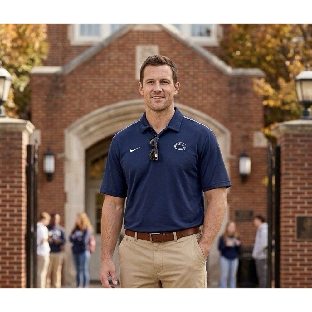 Nike Mens Penn State Nittany Lions Sphere Dry Polo Shirt Navy Blue XXL Deco Snap